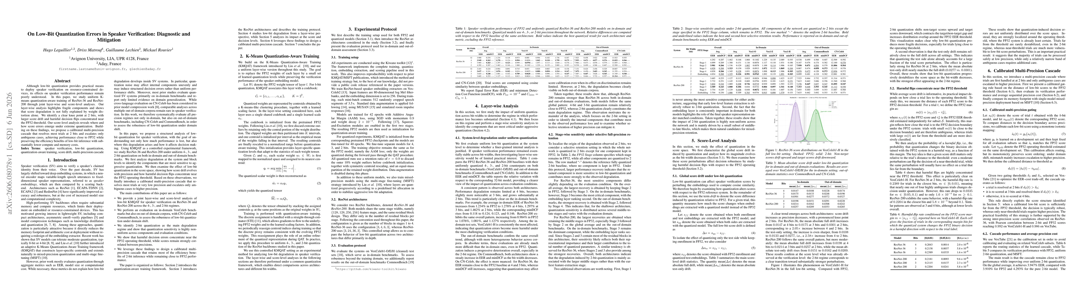 Thumbnail for On Low-Bit Quantization Errors in Speaker Verification: Diagnostic and Mitigation