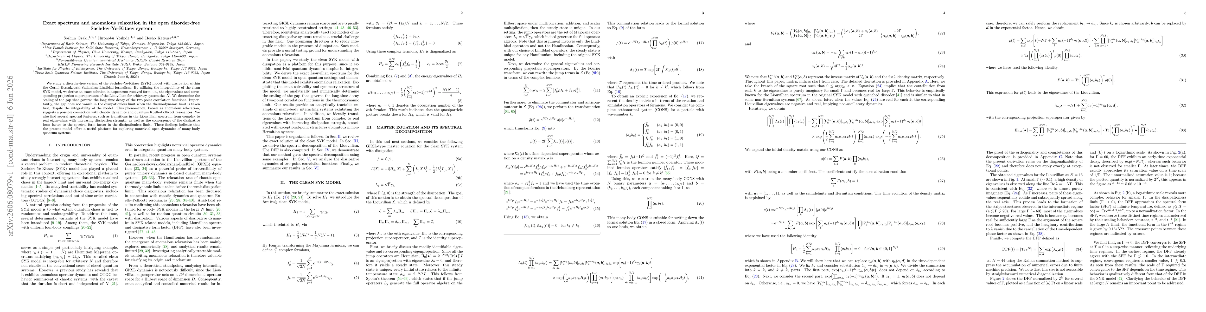 Thumbnail for Exact spectrum and anomalous relaxation in the open disorder-free Sachdev-Ye-Kitaev system