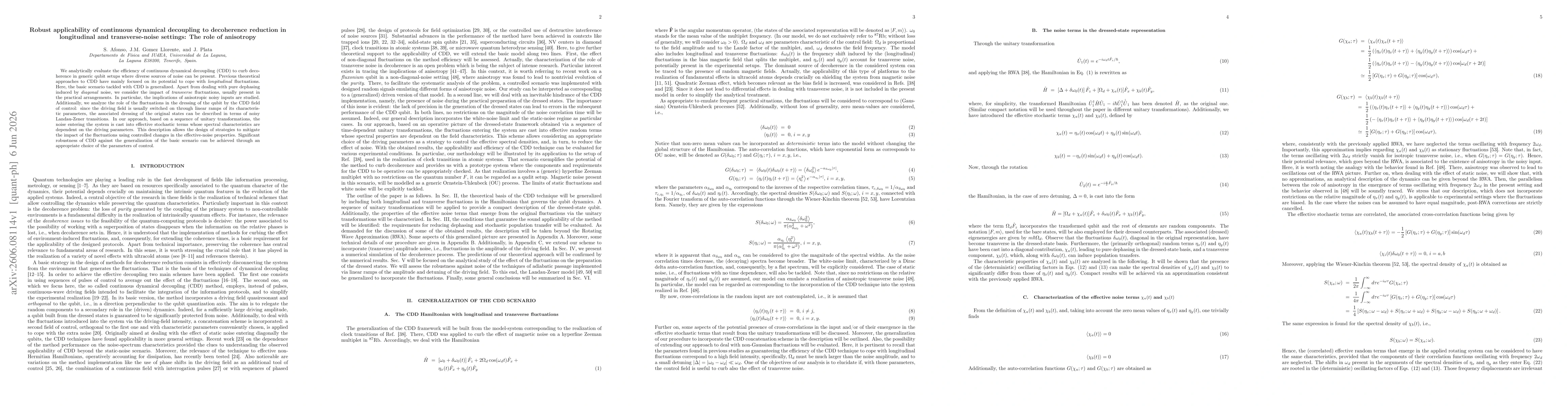 Thumbnail for Robust applicability of continuous dynamical decoupling to decoherence reduction in longitudinal and transverse-noise settings: The role of anisotropy