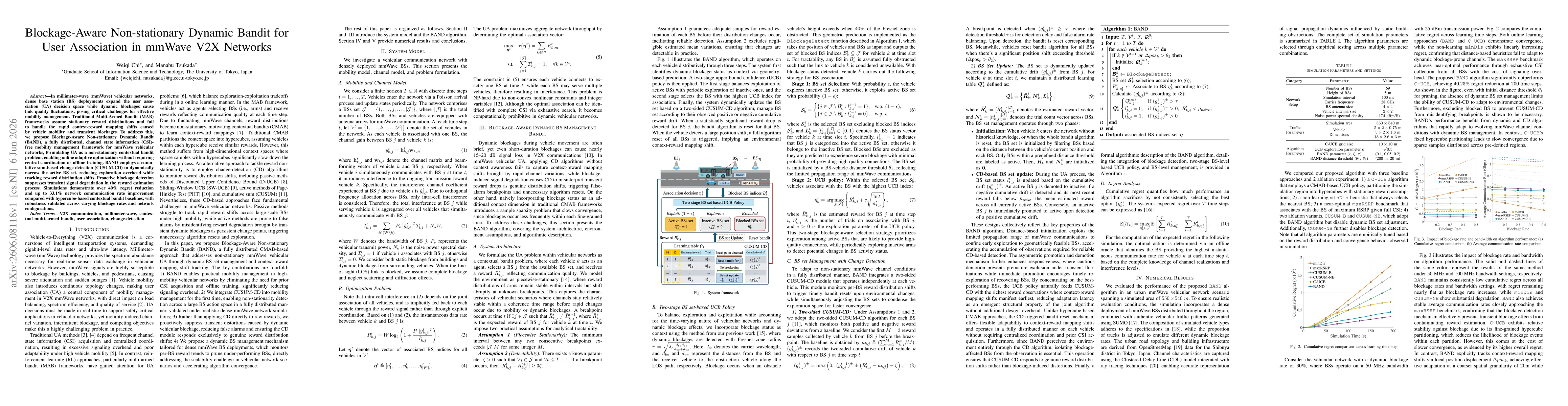 Thumbnail for Blockage-Aware Non-stationary Dynamic Bandit for User Association in mmWave V2X Networks