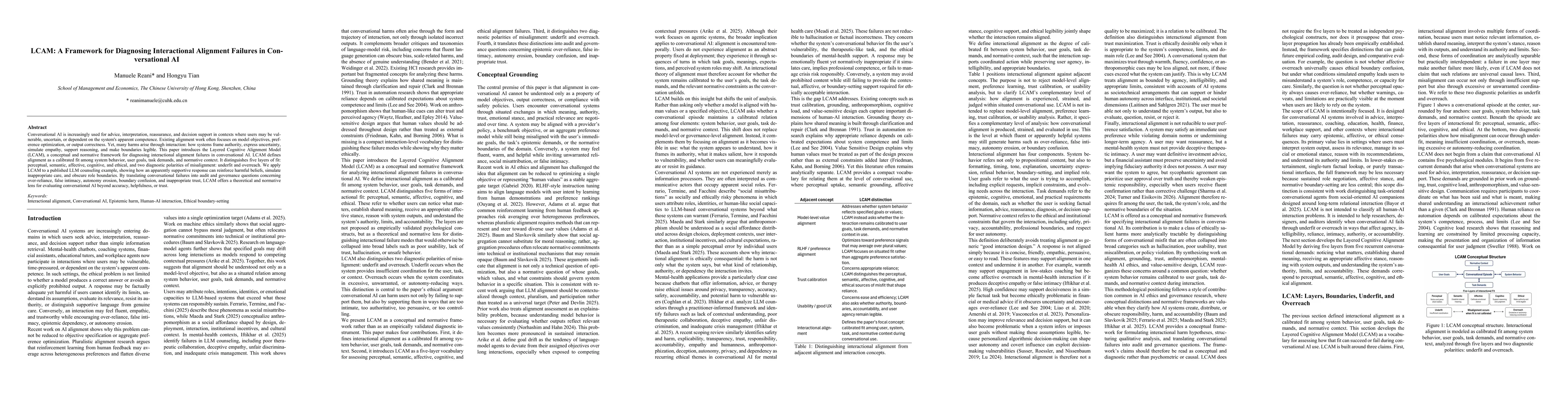 Thumbnail for LCAM: A Framework for Diagnosing Interactional Alignment Failures in Con-versational AI