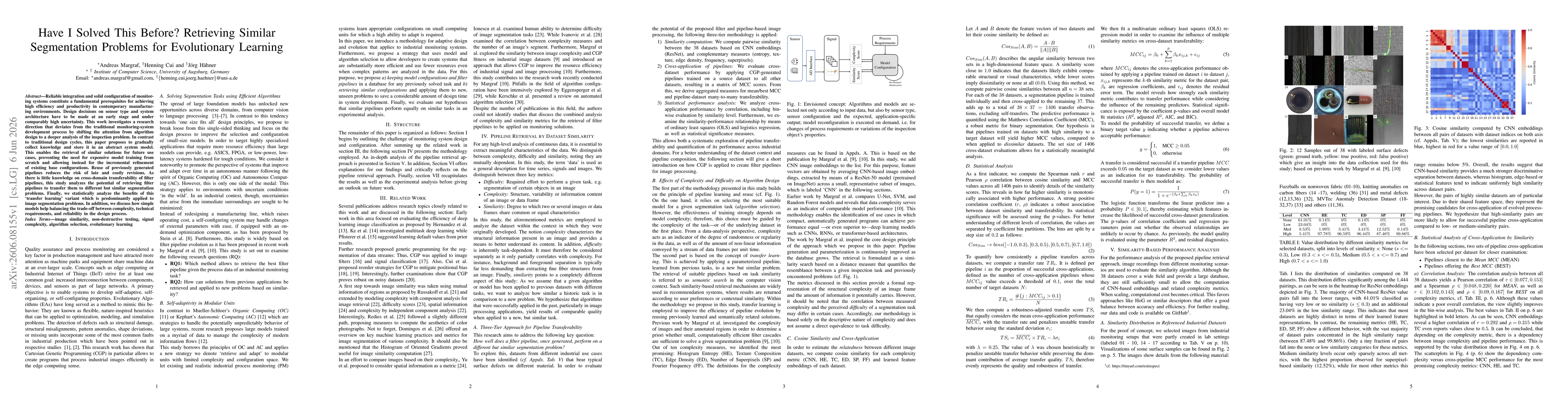 Thumbnail for Have I Solved This Before? Retrieving Similar Segmentation Problems for Evolutionary Learning