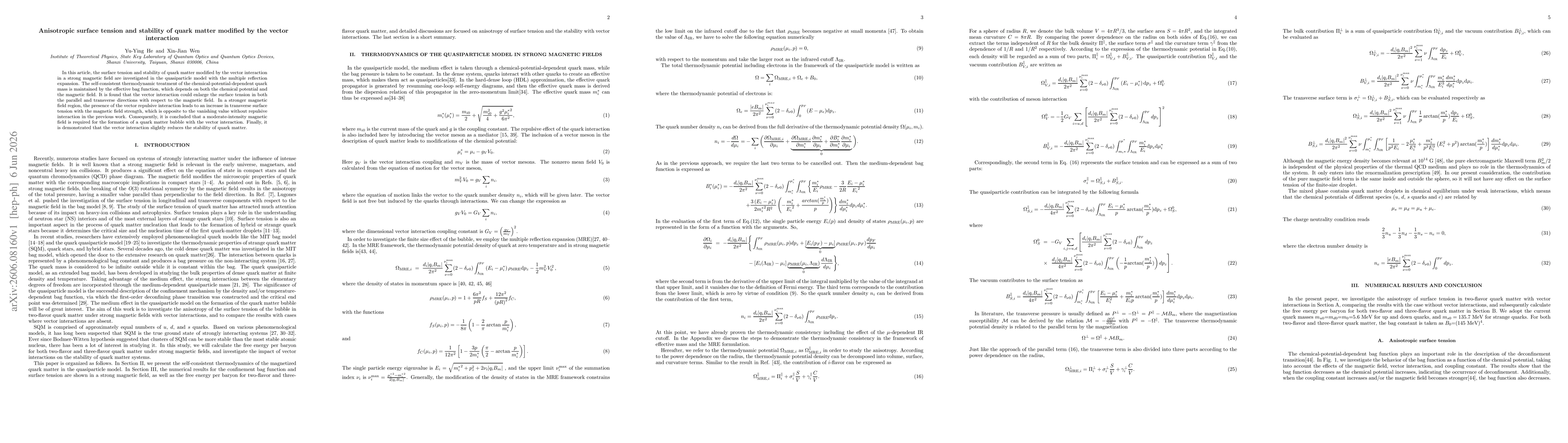 Thumbnail for Anisotropic surface tension and stability of quark matter modified by the vector interaction
