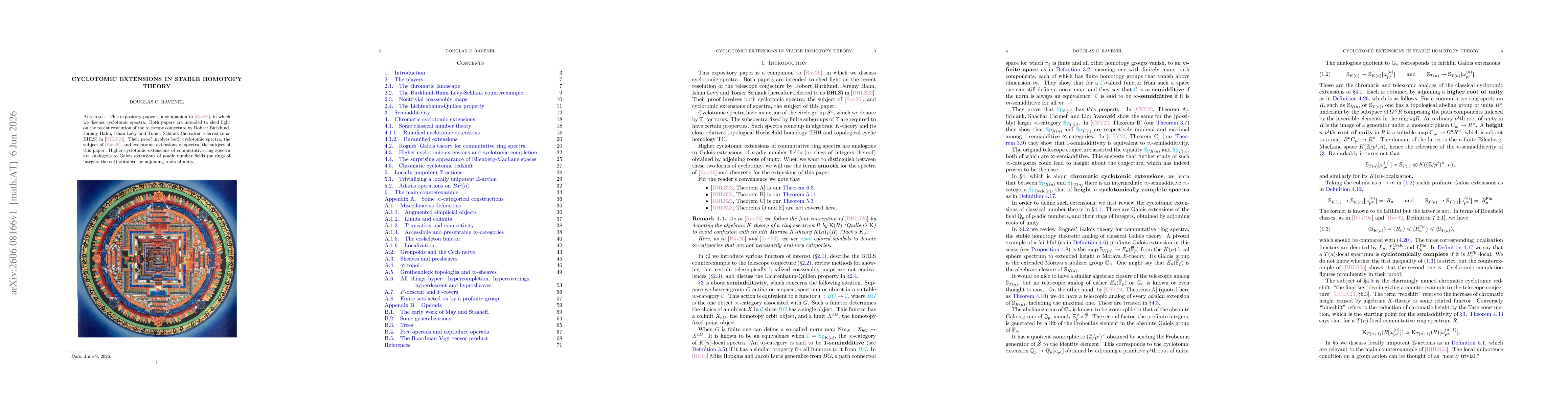 Thumbnail for Cyclotomic extensions in stable homotopy theory