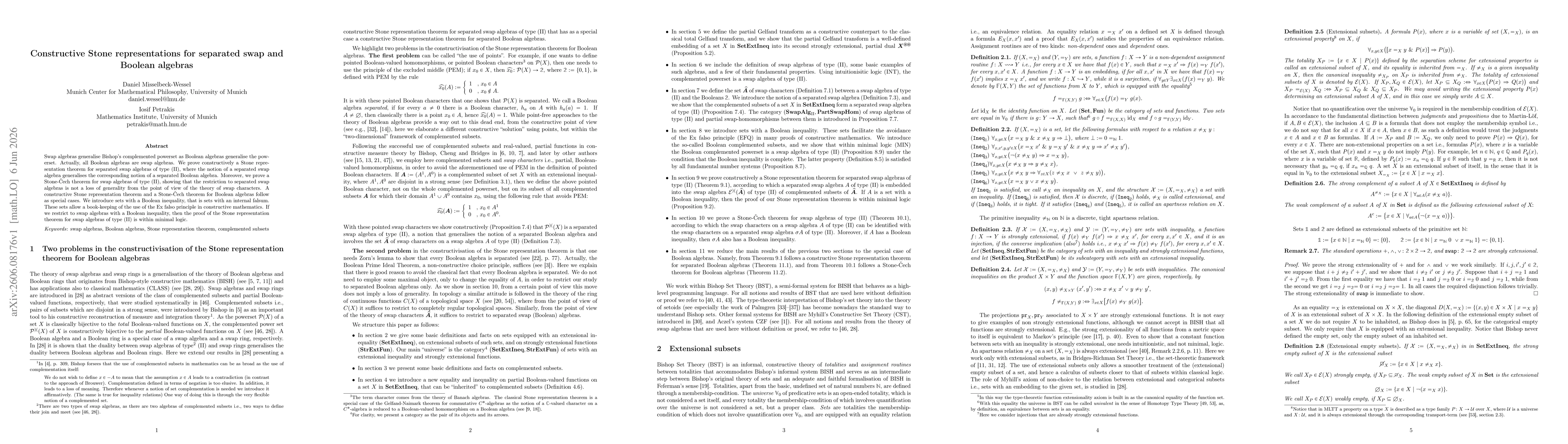 Thumbnail for Constructive Stone representations for separated swap and Boolean algebras