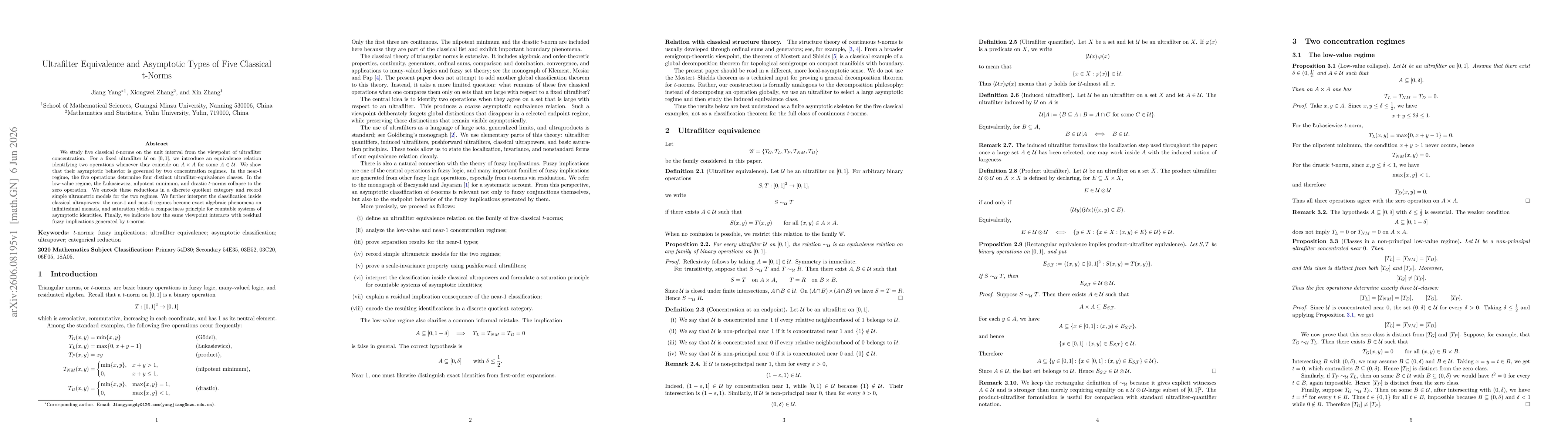 Thumbnail for Ultrafilter Equivalence and Asymptotic Types of Five Classical t-Norms