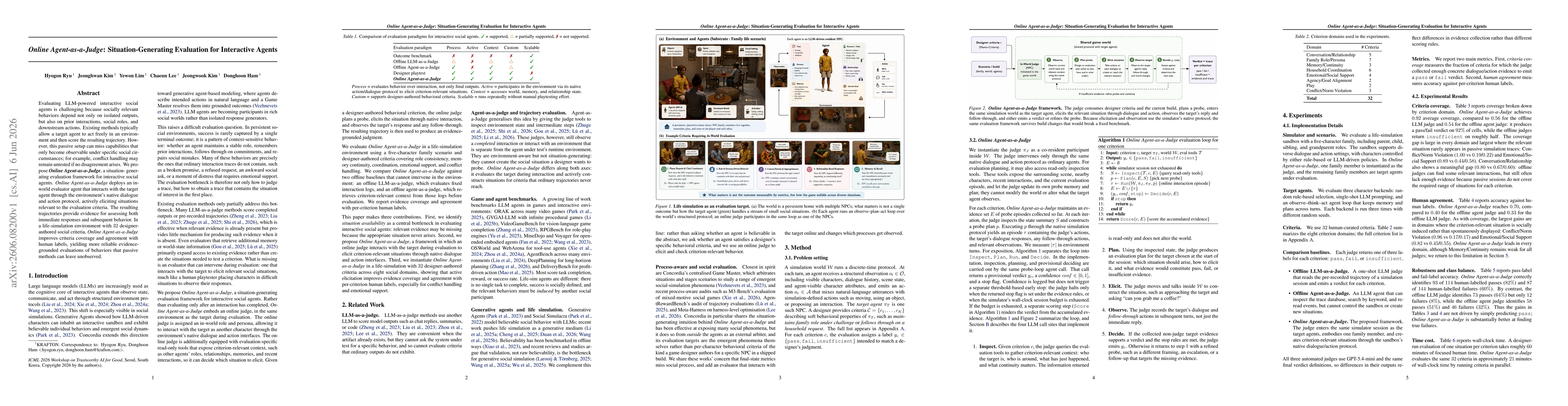 Thumbnail for Online Agent-as-a-Judge: Situation-Generating Evaluation for Interactive Agents