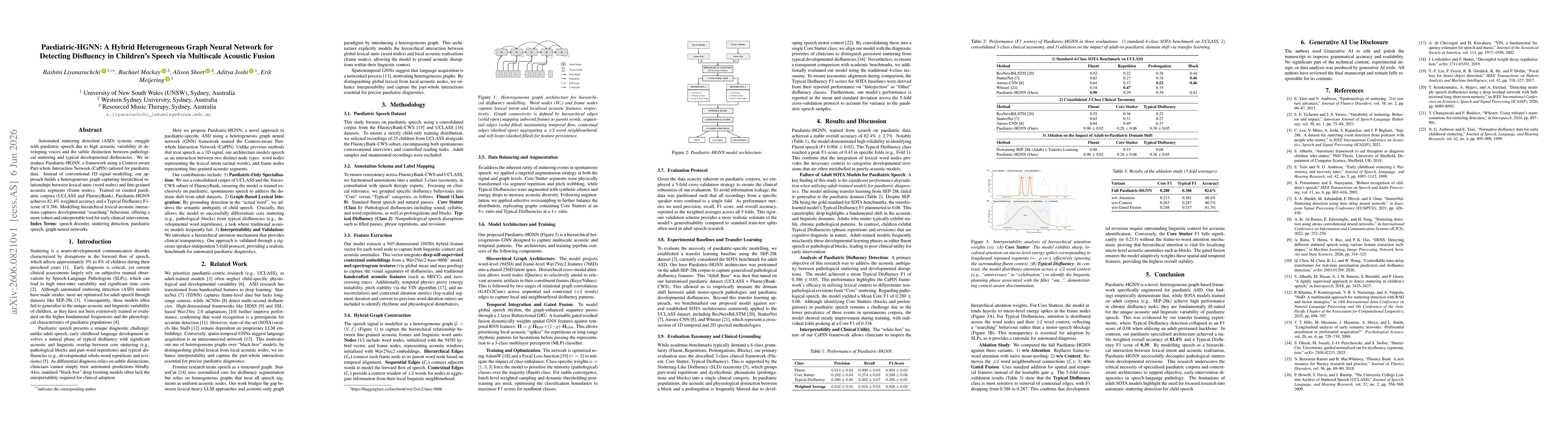 Thumbnail for Paediatric-HGNN: A Hybrid Heterogeneous Graph Neural Network for Detecting Disfluency in Children's Speech via Multiscale Acoustic Fusion