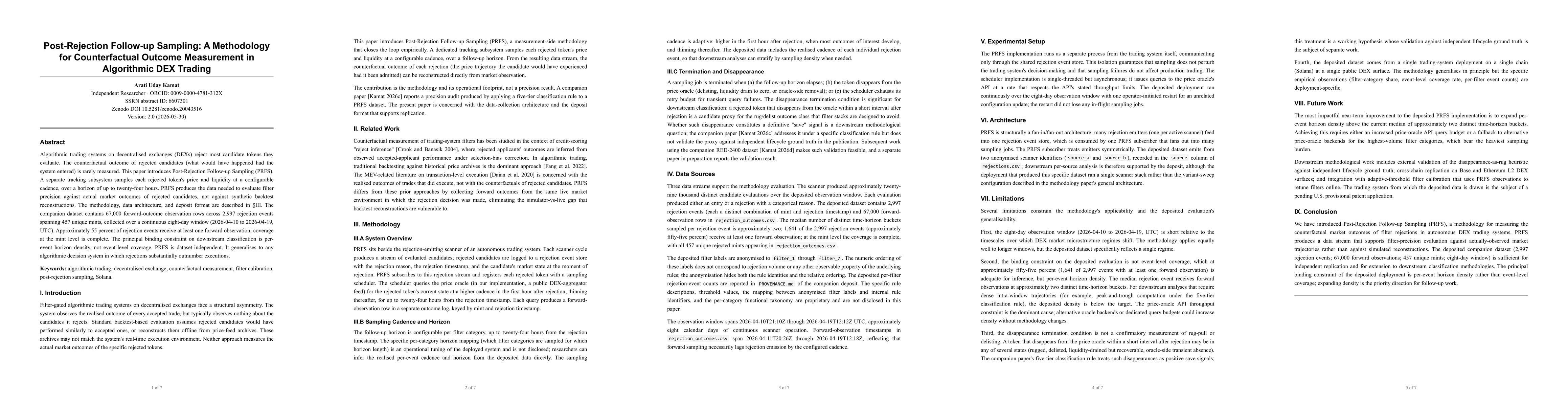 Thumbnail for Post-Rejection Follow-up Sampling: A Methodology for Counterfactual Outcome Measurement in Algorithmic DEX Trading