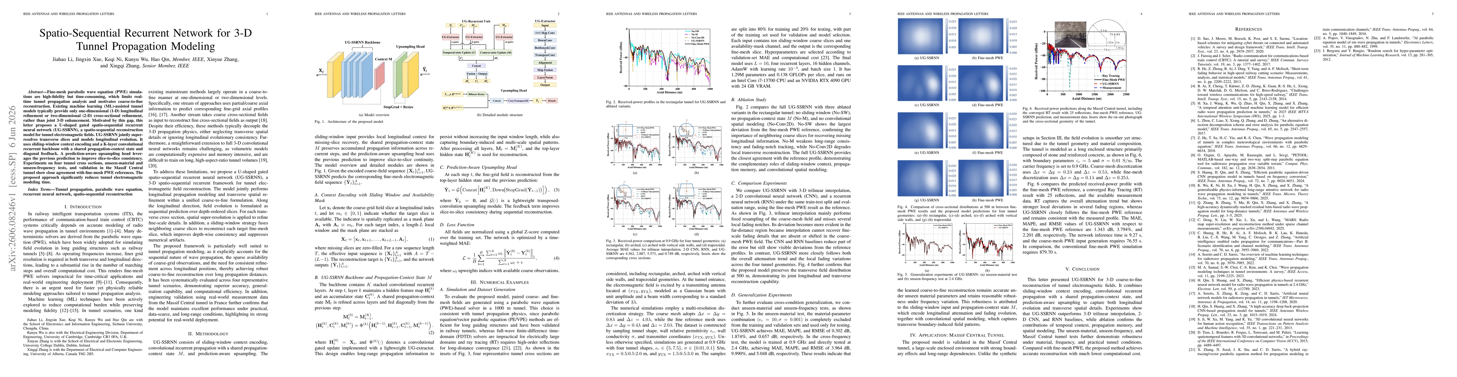 Thumbnail for Spatio-Sequential Recurrent Network for 3-D Tunnel Propagation Modeling