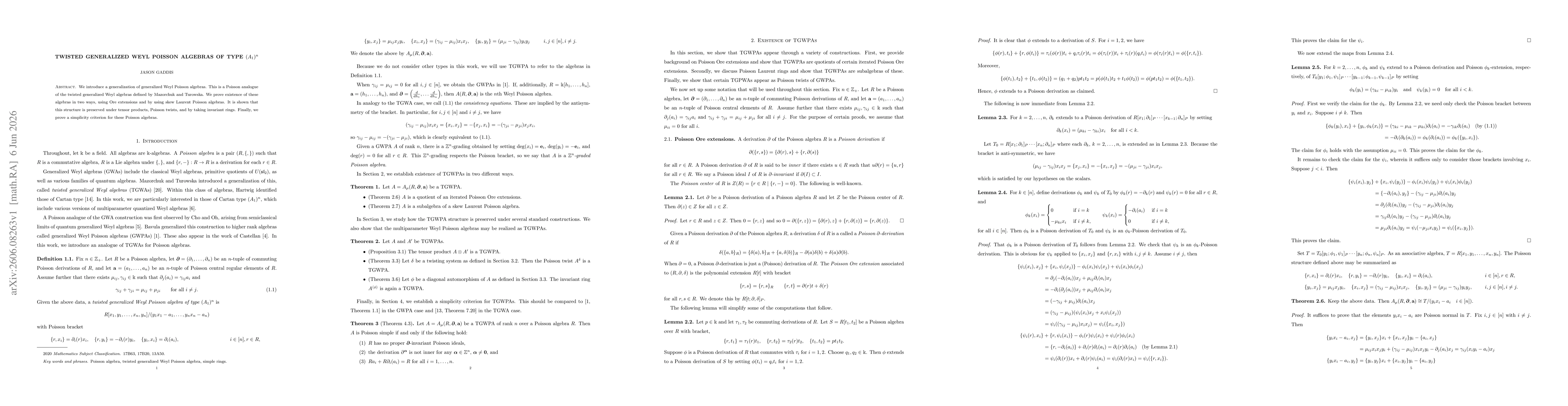 Thumbnail for Twisted generalized Weyl Poisson algebras of type $(A_1)^n$