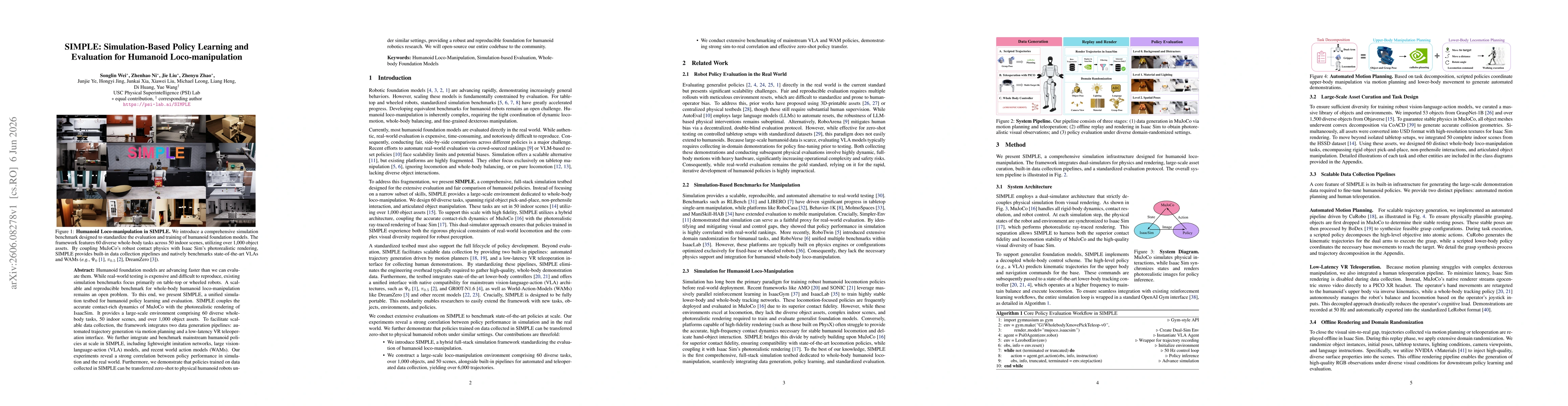 Thumbnail for SIMPLE: Simulation-Based Policy Learning and Evaluation for Humanoid Loco-manipulation