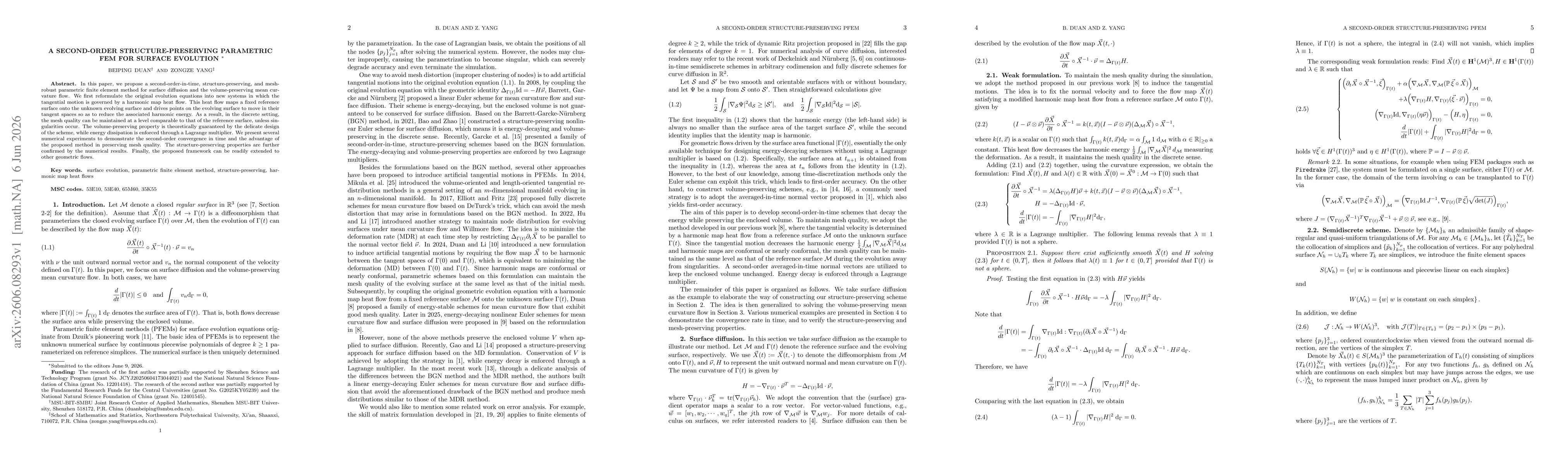 Thumbnail for A Second-order Structure-preserving Parametric FEM for Surface Evolution