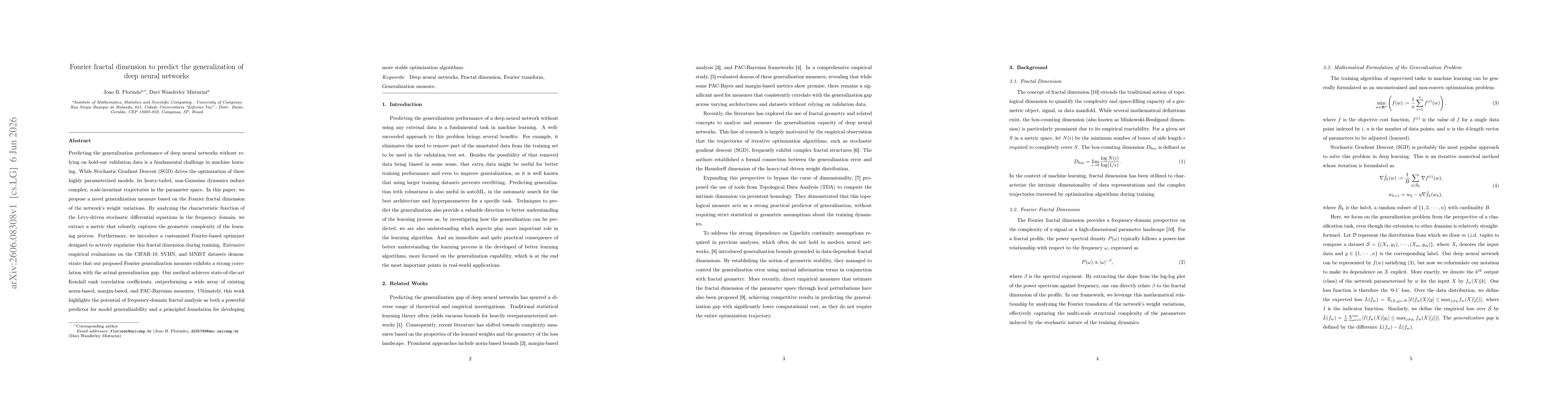Thumbnail for Fourier fractal dimension to predict the generalization of deep neural networks