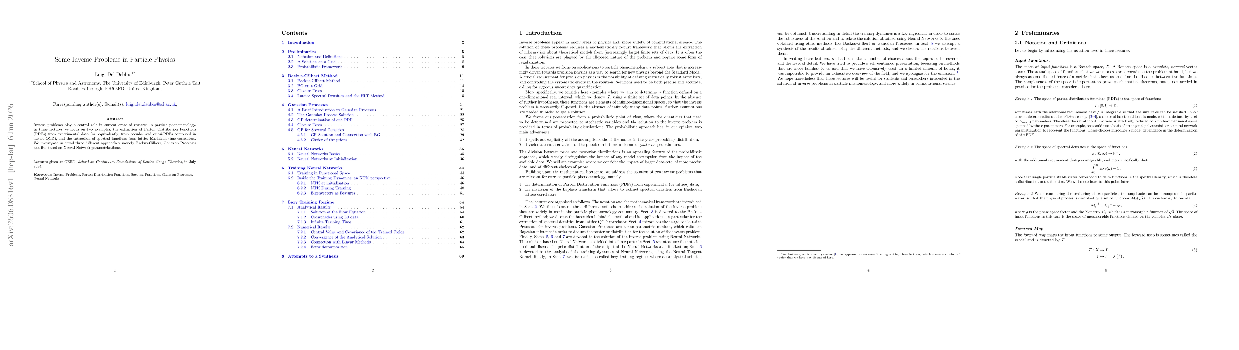 Thumbnail for Some Inverse Problems in Particle Physics
