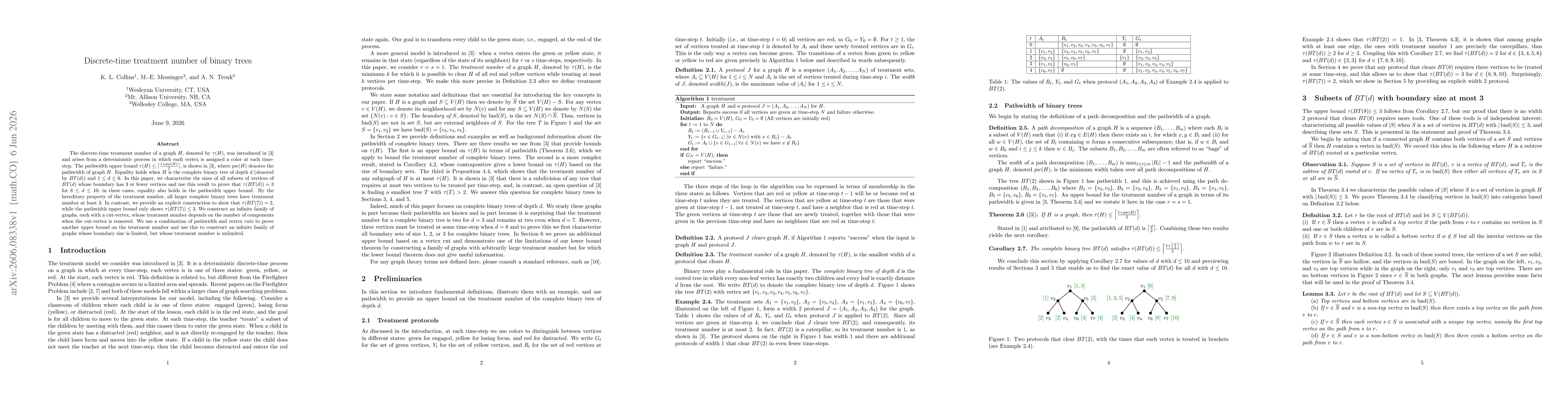 Thumbnail for Discrete-time treatment number of binary trees