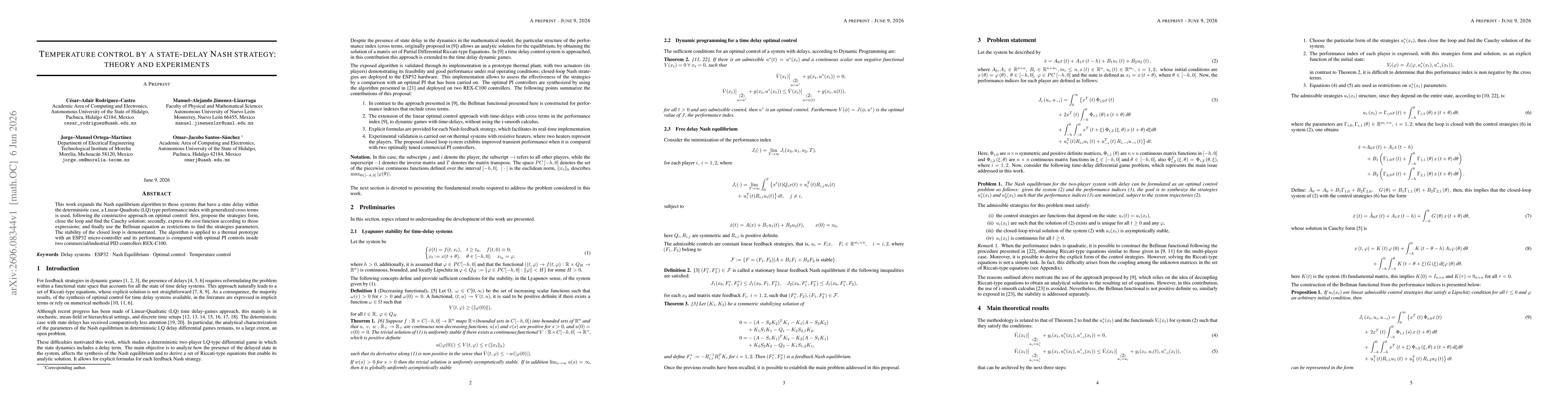 Thumbnail for Temperature control by a state-delay nash strategy: theory and experiments
