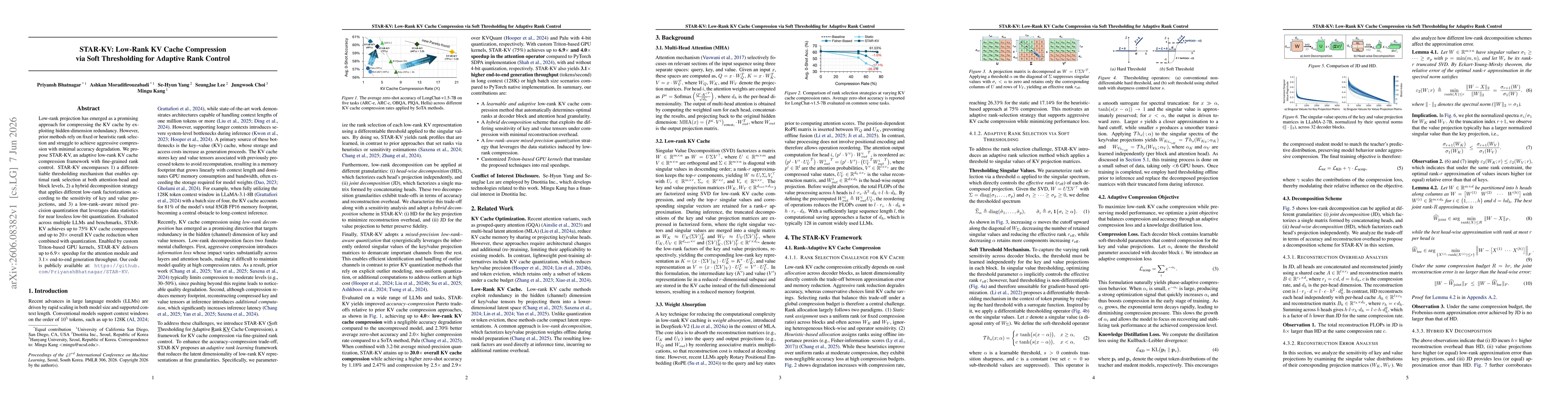 Thumbnail for STAR-KV: Low-Rank KV Cache Compression via Soft Thresholding for Adaptive Rank Control