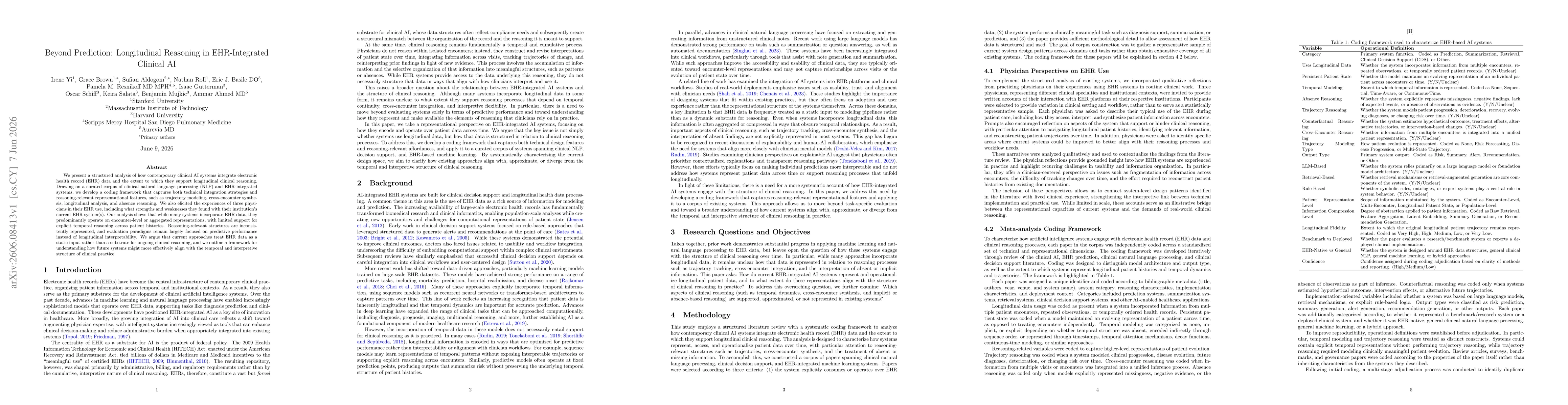 Thumbnail for Beyond Prediction: Longitudinal Reasoning in EHR-Integrated Clinical AI