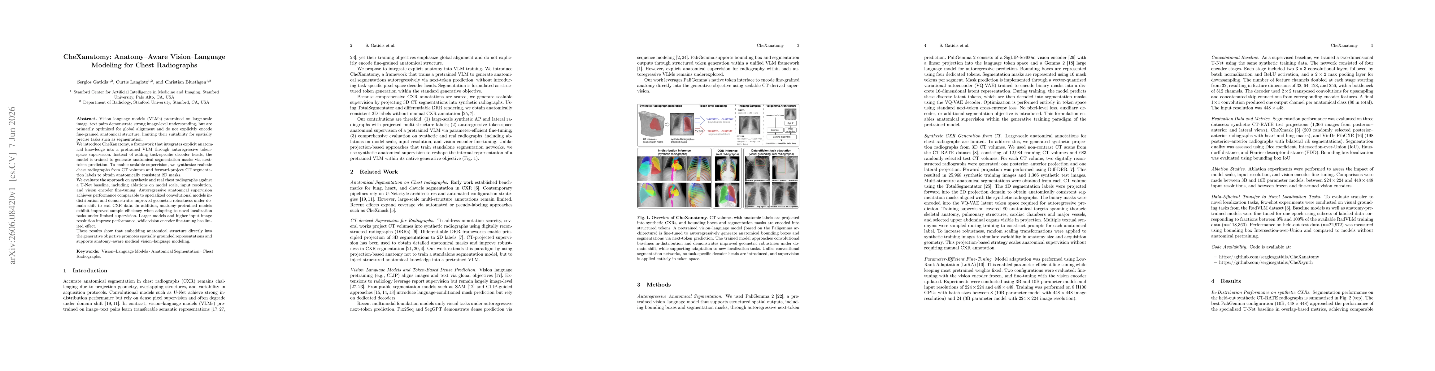 Thumbnail for CheXanatomy: Anatomy-Aware Vision-Language Modeling for Chest Radiographs