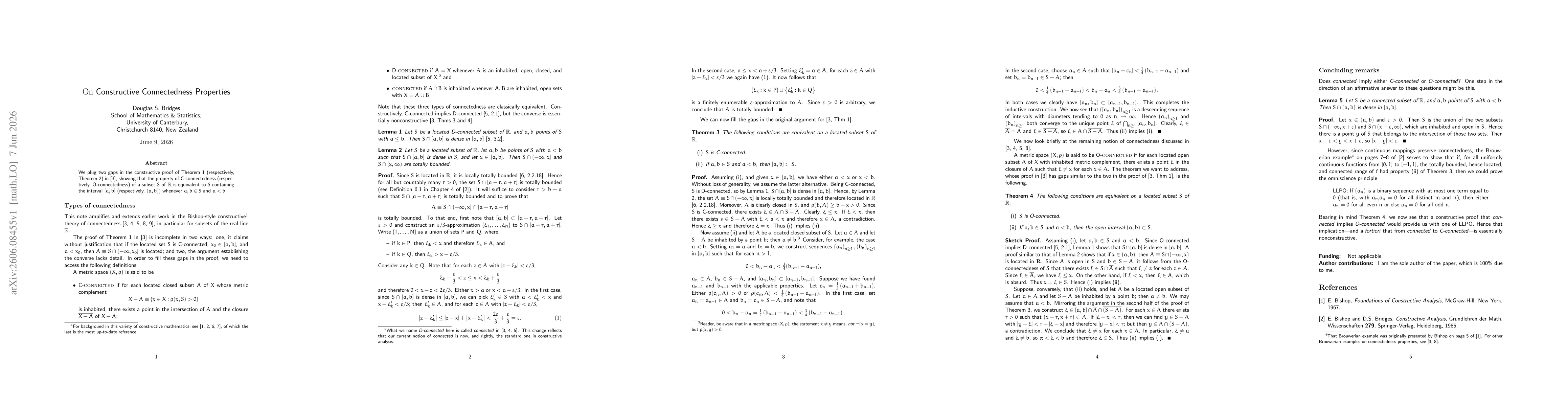Thumbnail for On Constructive Connectedness Properties