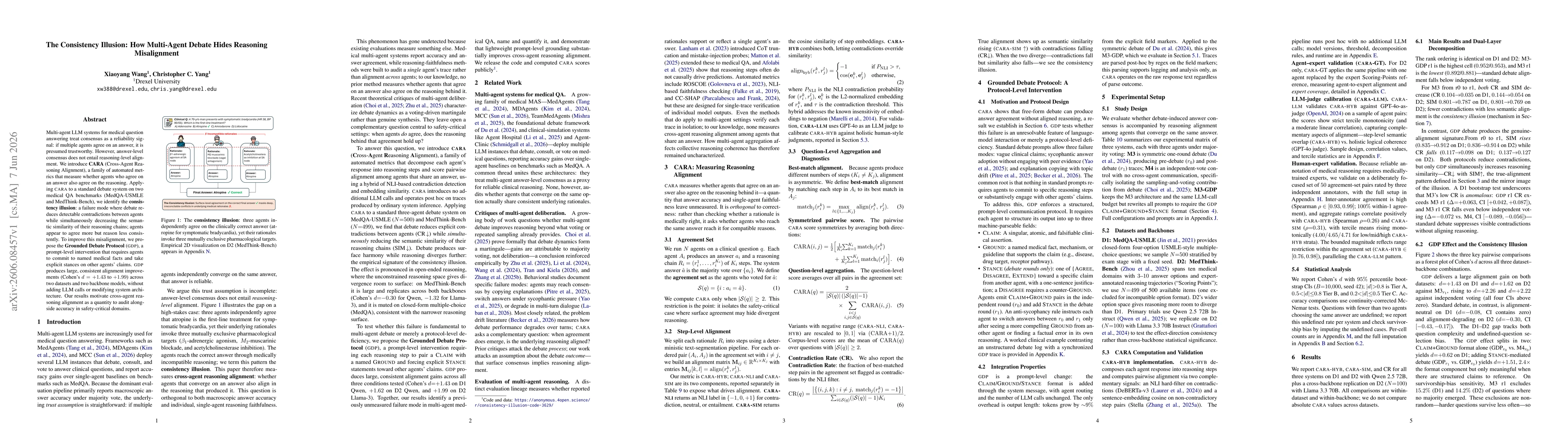Thumbnail for The Consistency Illusion: How Multi-Agent Debate Hides Reasoning Misalignment