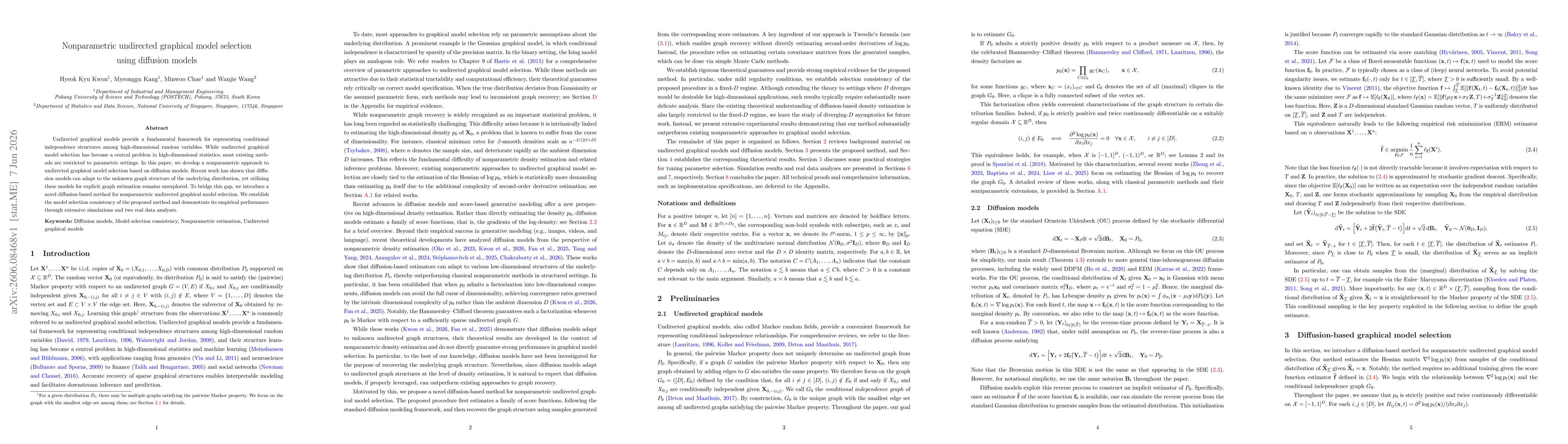 Thumbnail for Nonparametric undirected graphical model selection using diffusion models