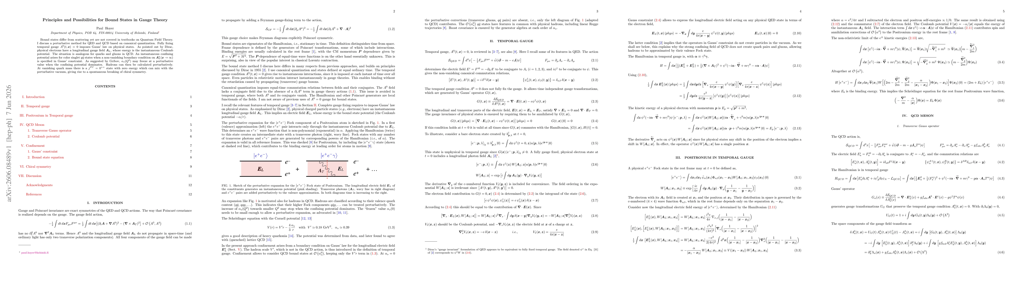 Thumbnail for Principles and Possibilities for Bound States in Gauge Theory