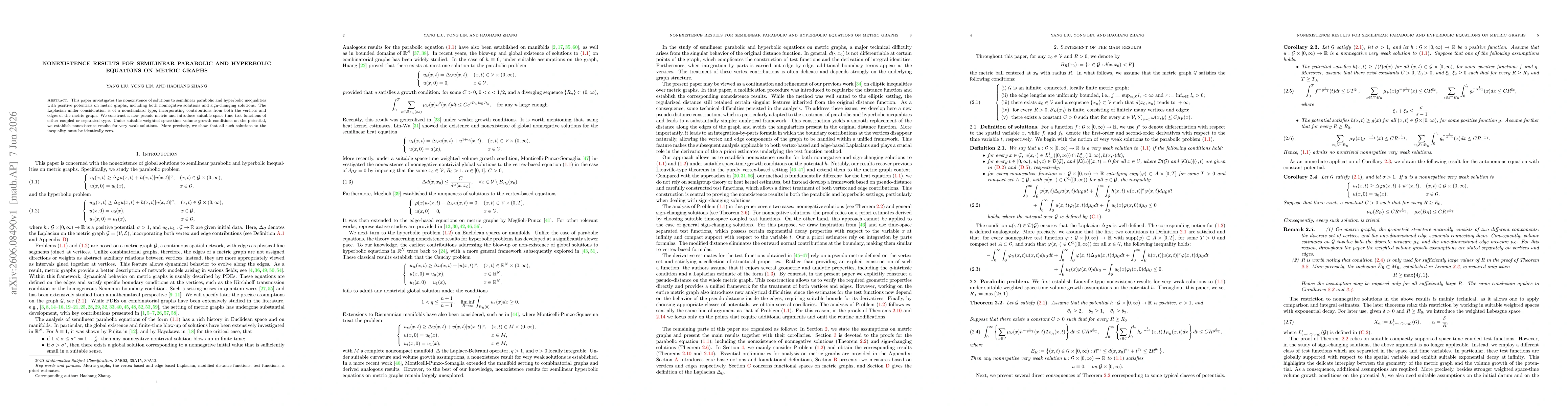 Thumbnail for Nonexistence Results for Semilinear Parabolic and Hyperbolic Equations on Metric Graphs