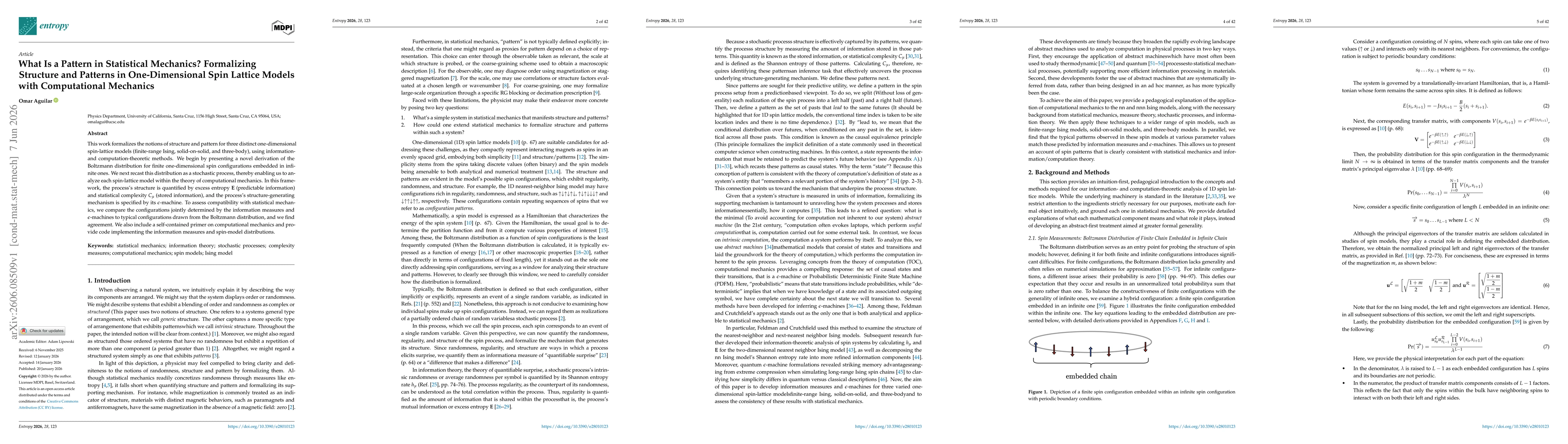 Thumbnail for What Is a Pattern in Statistical Mechanics? Formalizing Structure and Patterns in One-Dimensional Spin Lattice Models with Computational Mechanics
