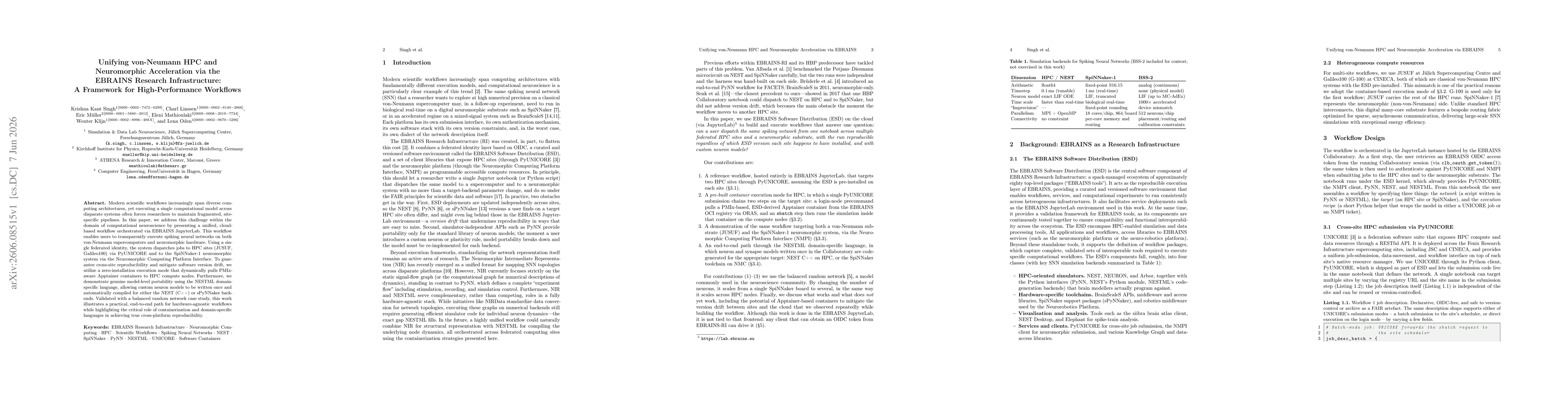 Thumbnail for Unifying von-Neumann HPC and Neuromorphic Acceleration via the EBRAINS Research Infrastructure: A Framework for High-Performance Workflows