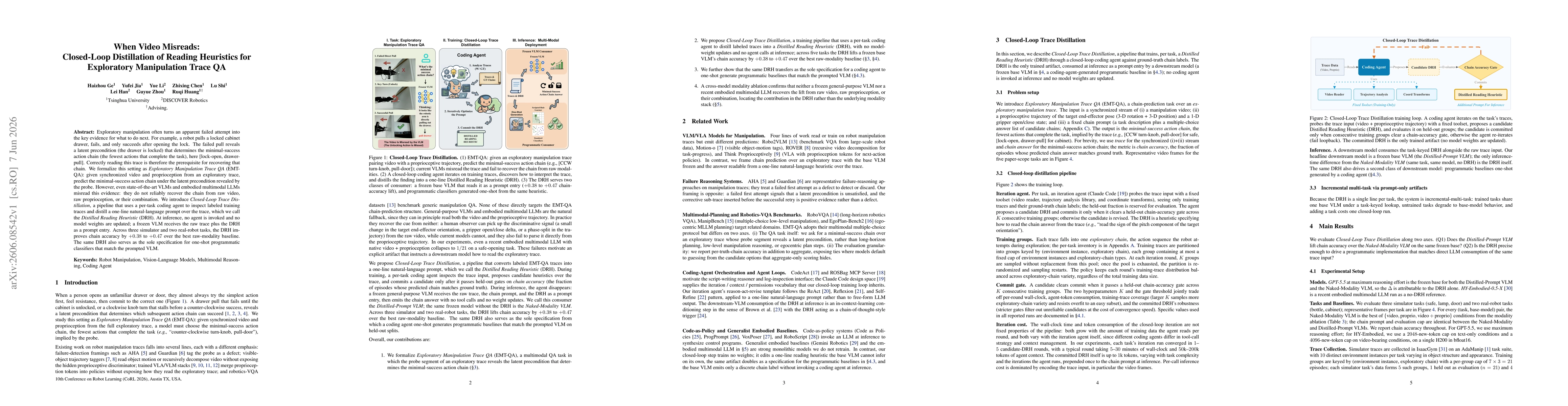 Thumbnail for When Video Misreads: Closed-Loop Distillation of Reading Heuristics for Exploratory Manipulation Trace QA