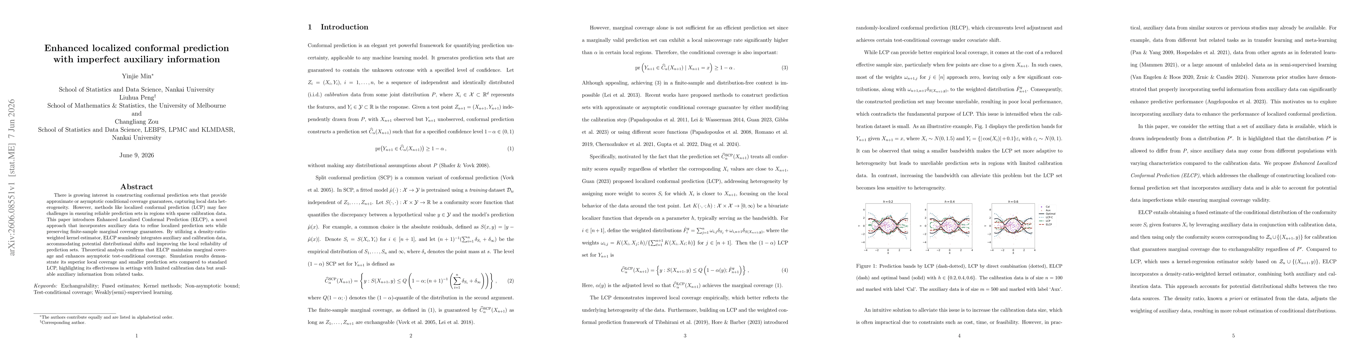 Thumbnail for Enhanced localized conformal prediction with imperfect auxiliary information