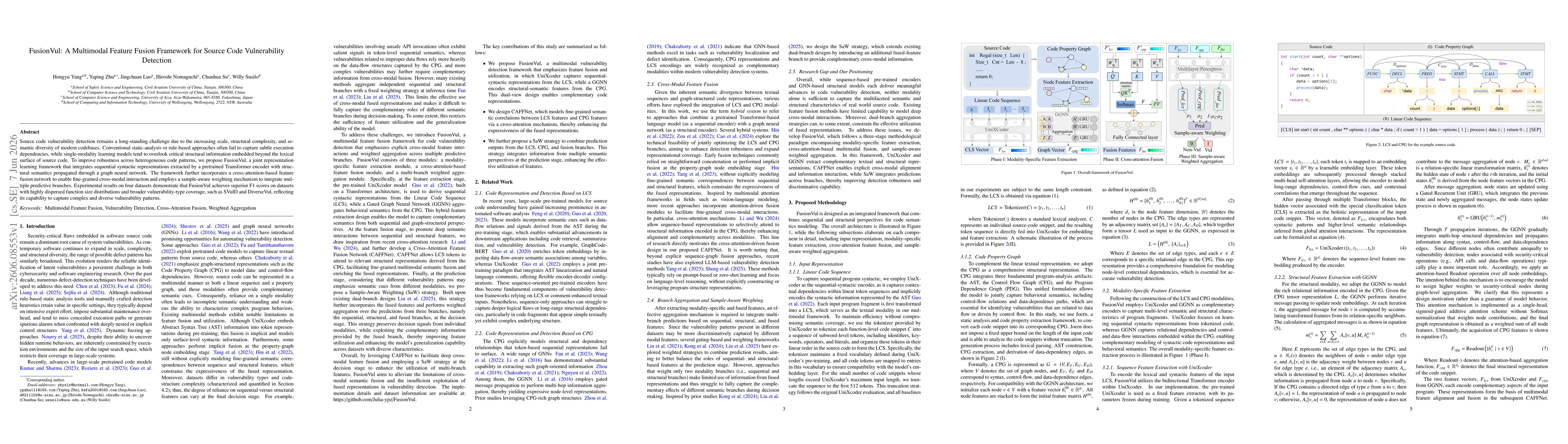 Thumbnail for FusionVul: A Multimodal Feature Fusion Framework for Source Code Vulnerability Detection