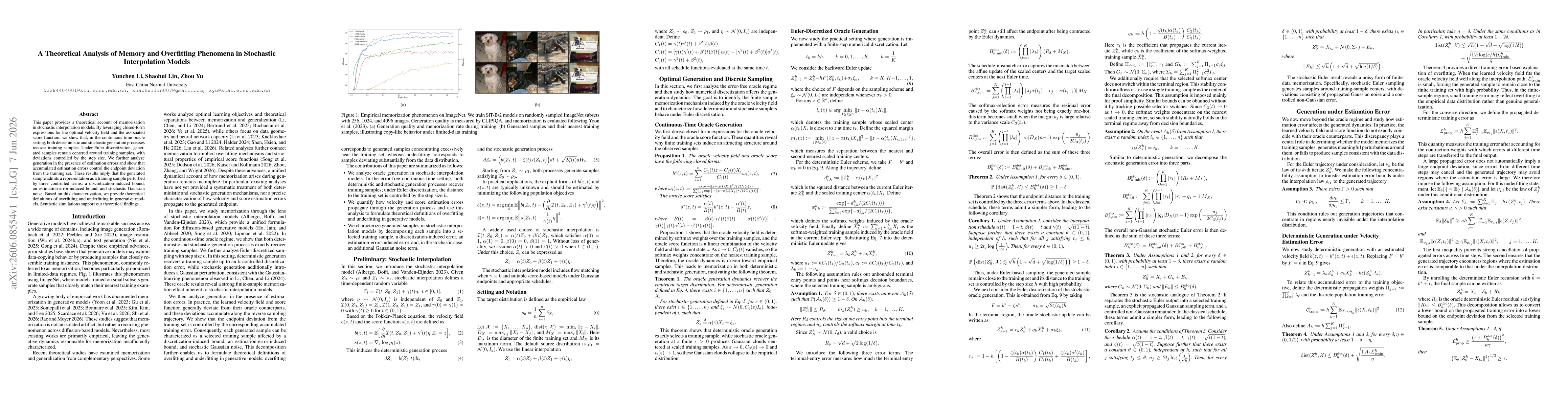 Thumbnail for A Theoretical Analysis of Memory and Overfitting Phenomena in Stochastic Interpolation Models