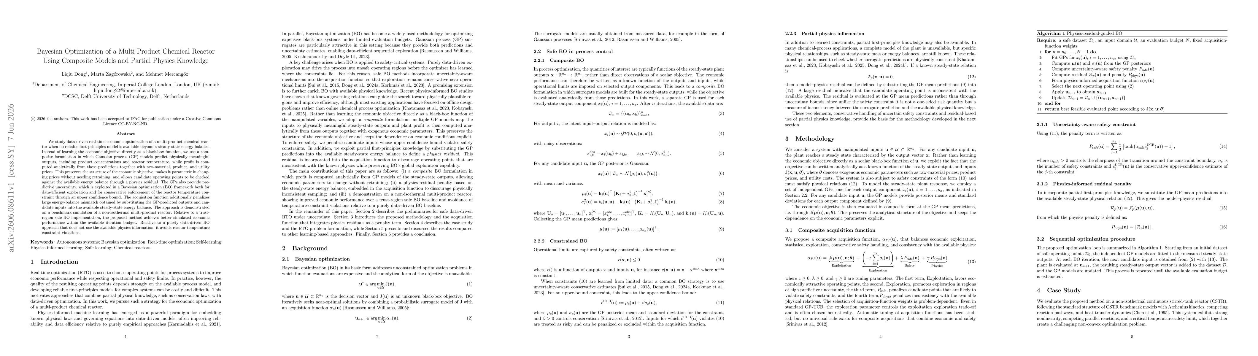 Thumbnail for Bayesian Optimization of a Multi-Product Chemical Reactor Using Composite Models and Partial Physics Knowledge
