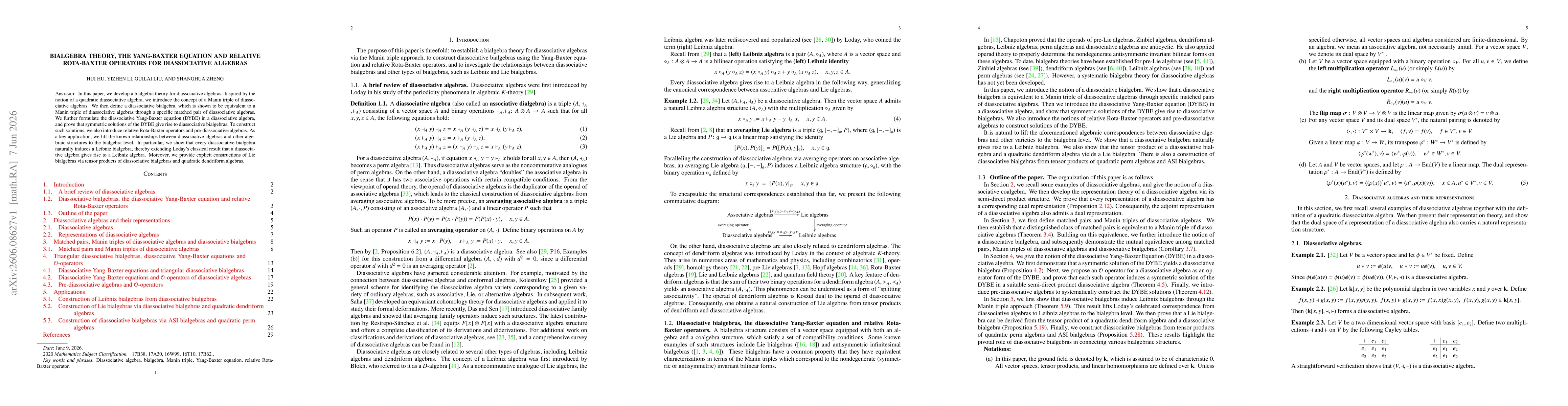 Thumbnail for Bialgebra theory, the Yang-Baxter equation and relative Rota-Baxter operators for diassociative algebras