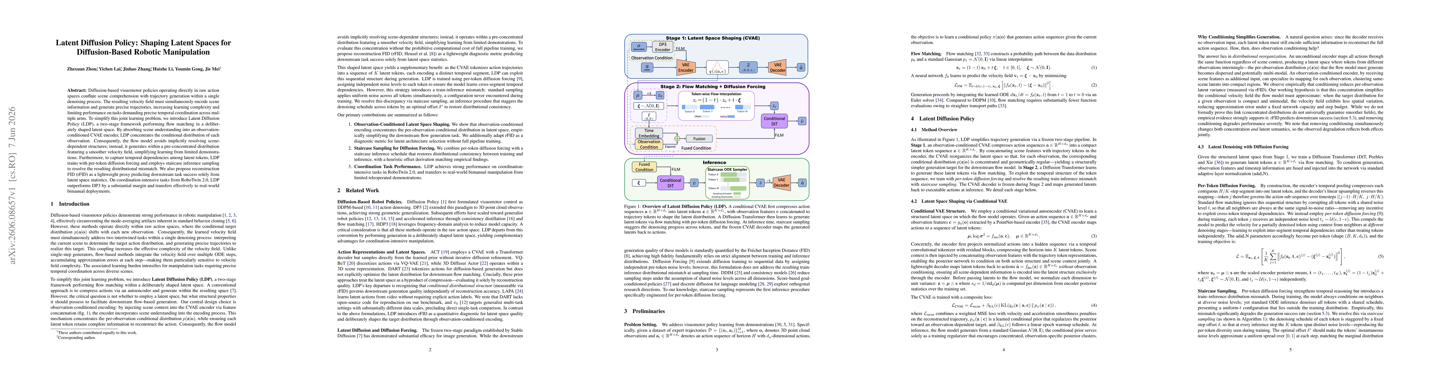Thumbnail for Latent Diffusion Policy: Shaping Latent Spaces for Diffusion-Based Robotic Manipulation