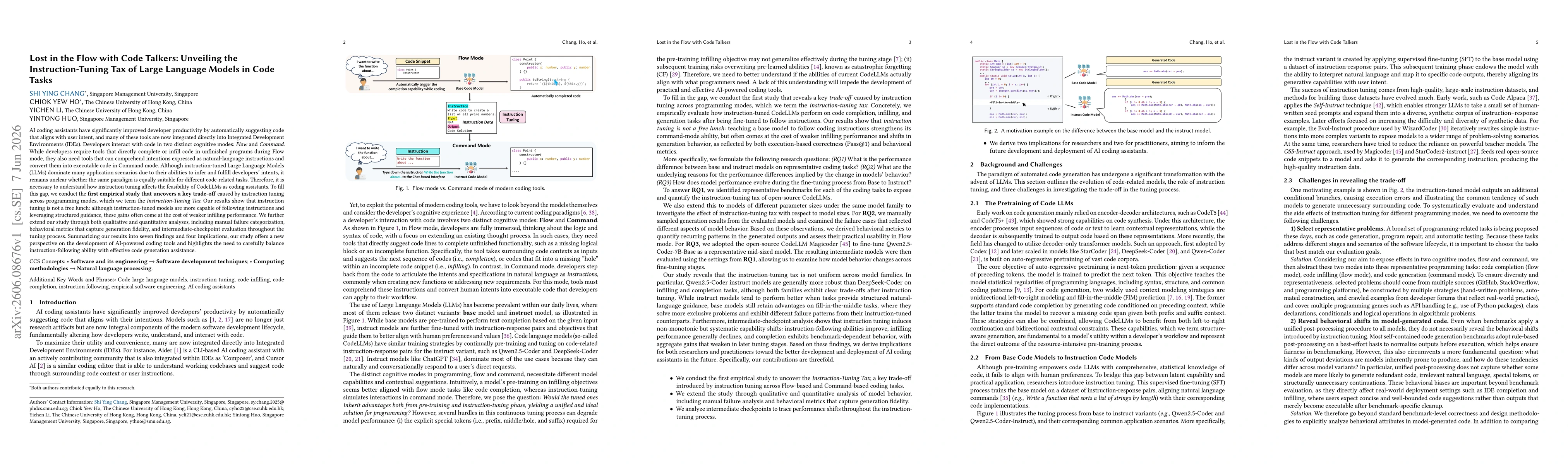 Thumbnail for Lost in the Flow with Code Talkers: Unveiling the Instruction-Tuning Tax of Large Language Models in Code Tasks