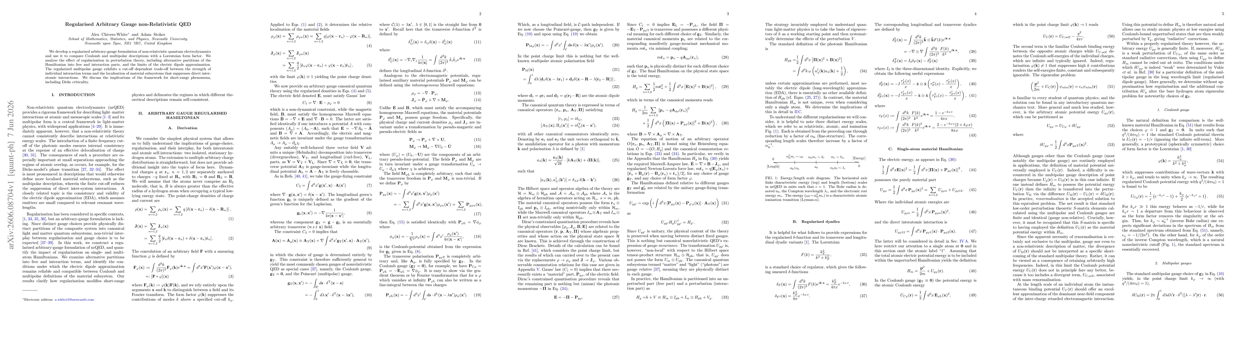 Thumbnail for Regularised Arbitrary Gauge non-Relativistic QED
