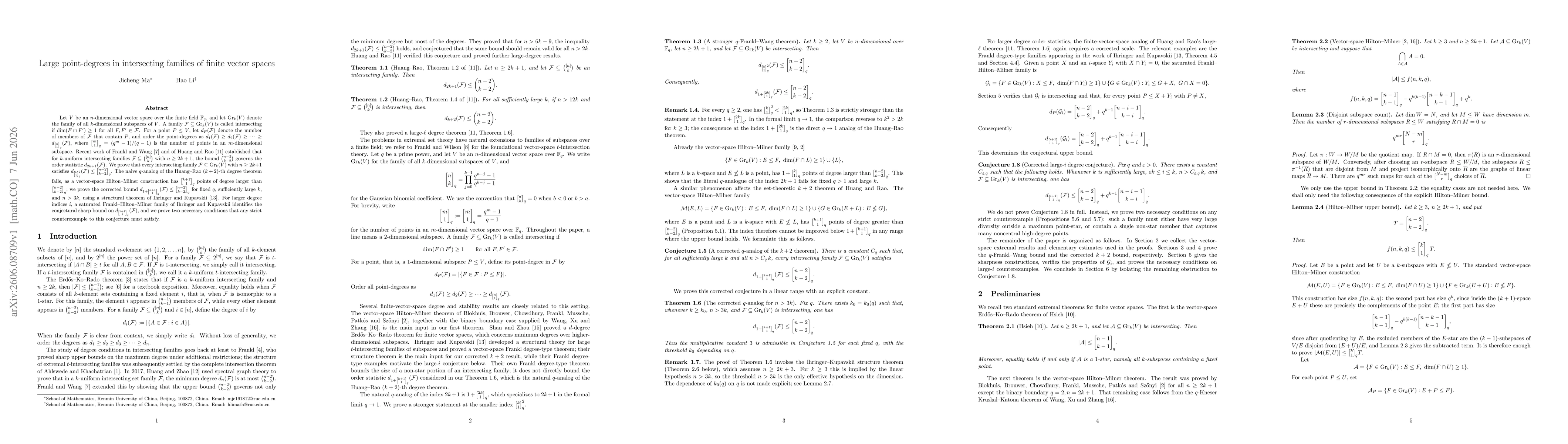 Thumbnail for Large point-degrees in intersecting families of finite vector spaces
