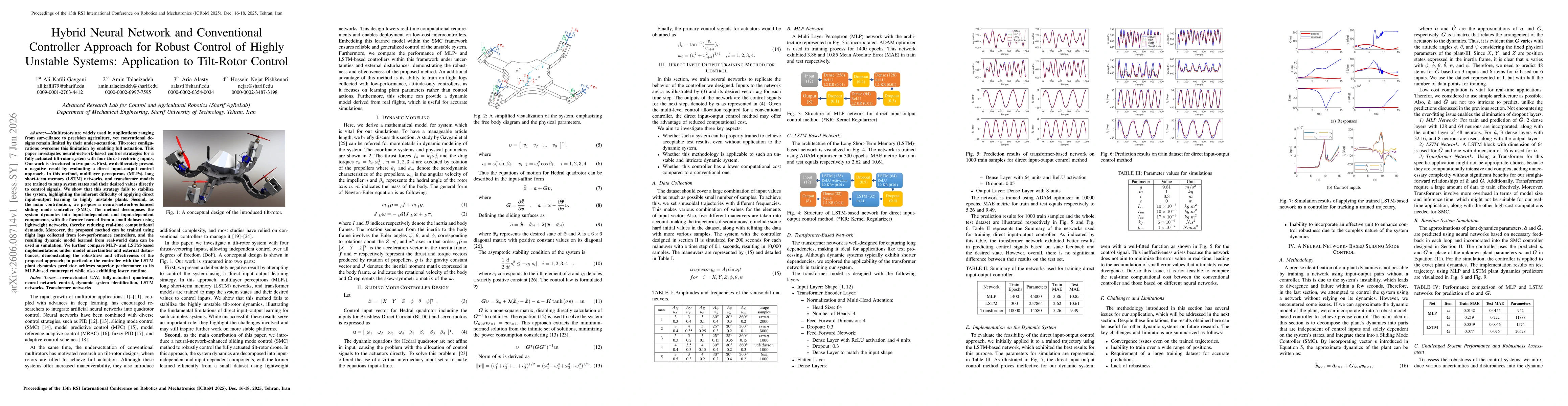 Thumbnail for Hybrid Neural Network and Conventional Controller Approach for Robust Control of Highly Unstable Systems: Application to Tilt-Rotor Control