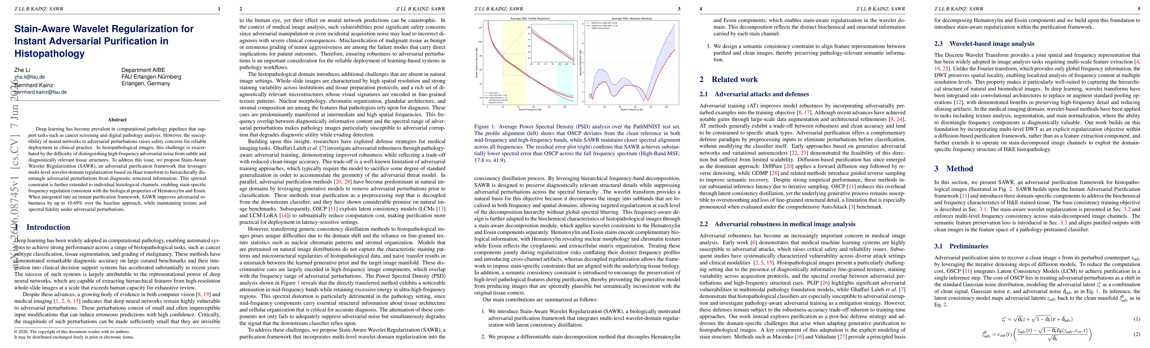 Thumbnail for Stain-Aware Wavelet Regularization for Instant Adversarial Purification in Histopathology