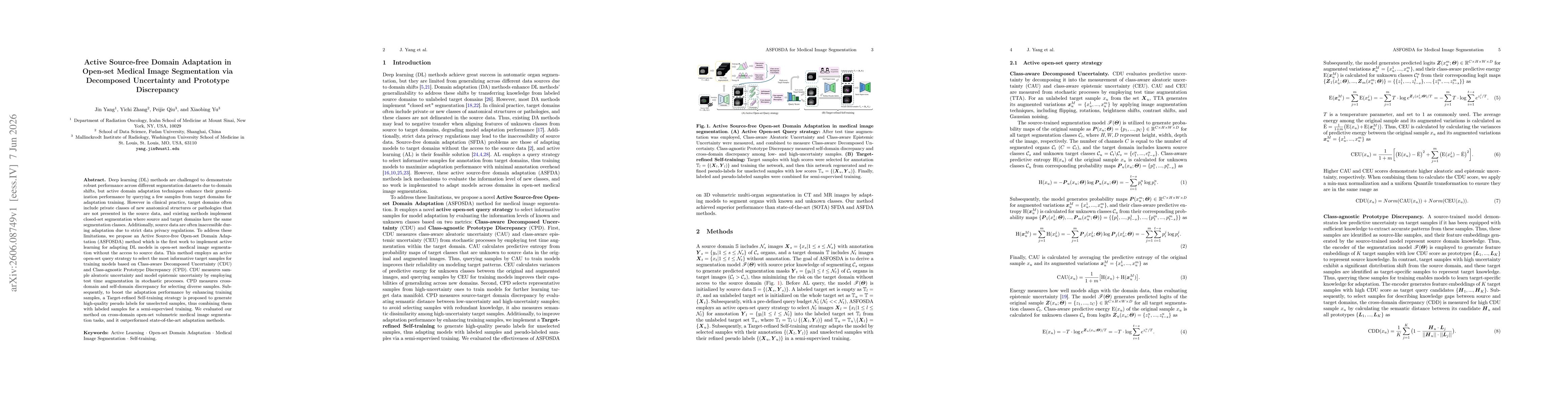 Thumbnail for Active Source-free Domain Adaptation in Open-set Medical Image Segmentation via Decomposed Uncertainty and Prototype Discrepancy