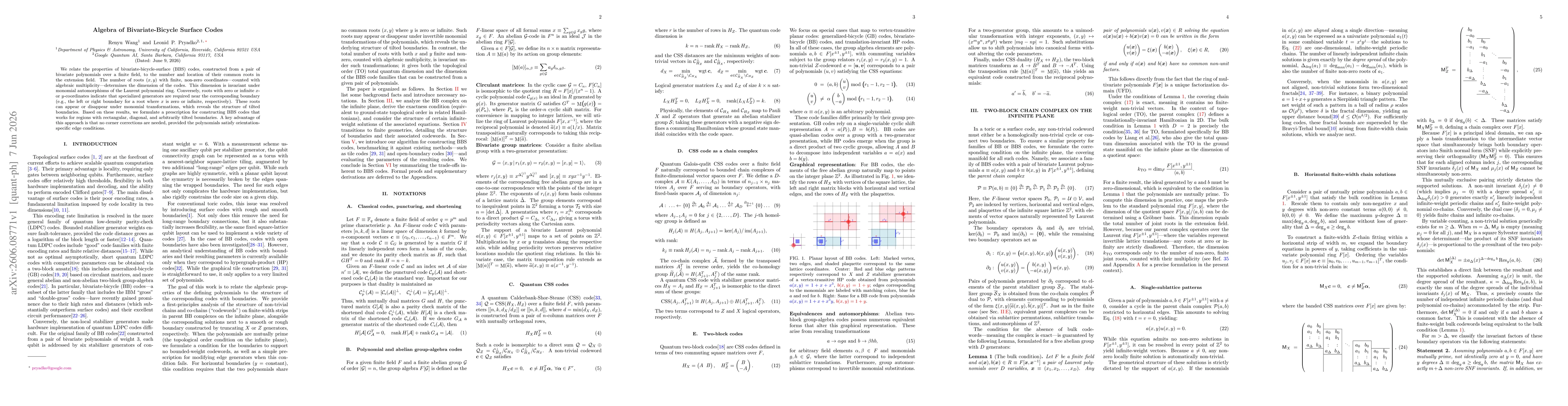 Thumbnail for Algebra of Bivariate-Bicycle Surface Codes