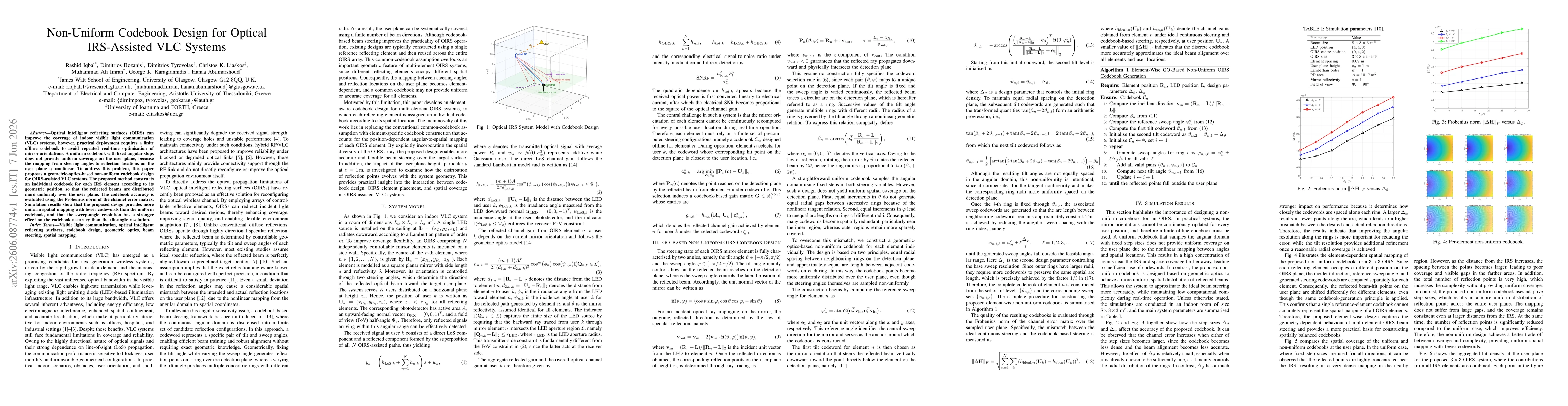 Thumbnail for Non-Uniform Codebook Design for Optical IRS-Assisted VLC Systems