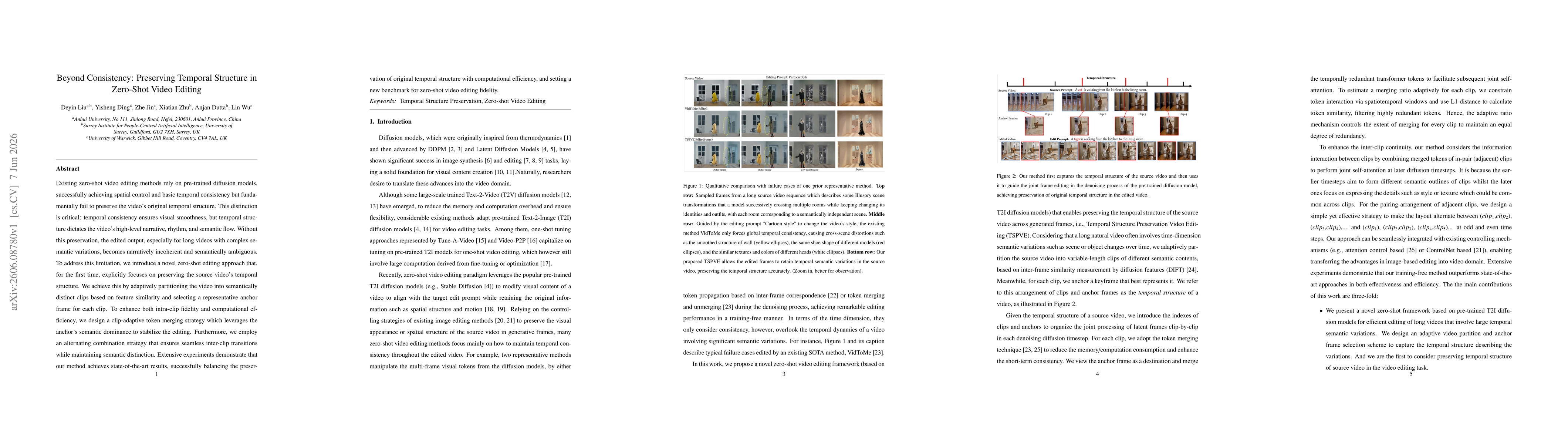 Thumbnail for Beyond Consistency: Preserving Temporal Structure in Zero-Shot Video Editing
