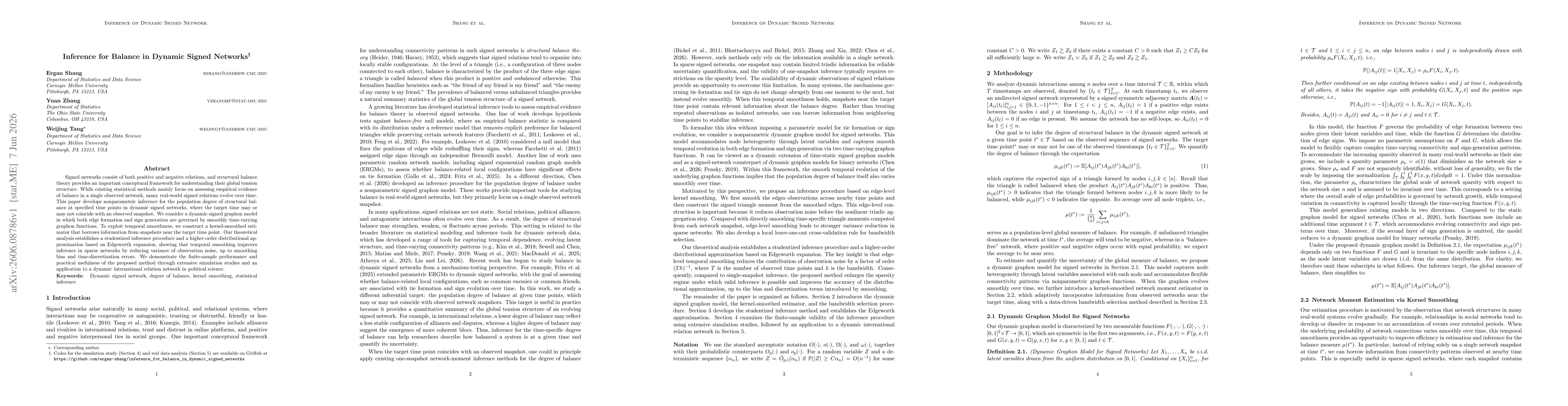Thumbnail for Inference for Balance in Dynamic Signed Networks