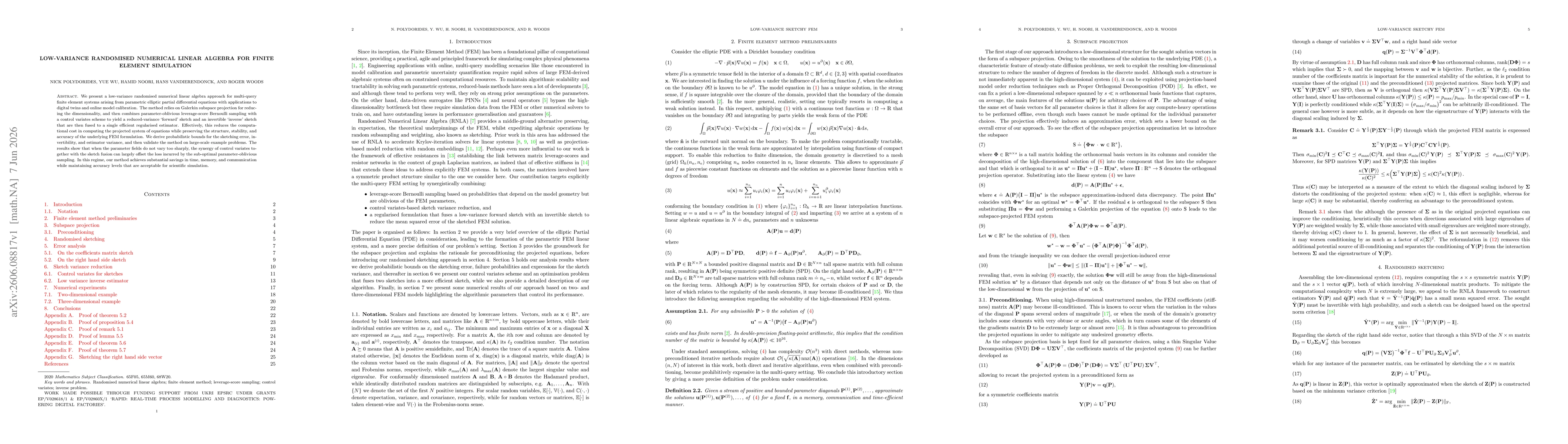 Thumbnail for Low-Variance Randomised Numerical Linear Algebra for Finite Element Simulation