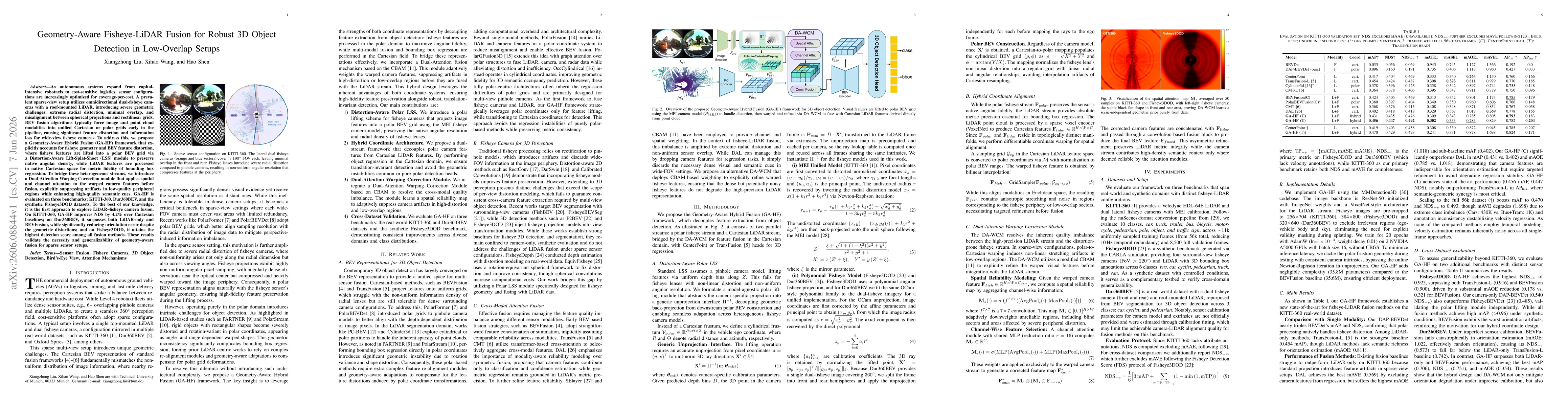 Thumbnail for Geometry-Aware Fisheye-LiDAR Fusion for Robust 3D Object Detection in Low-Overlap Setups